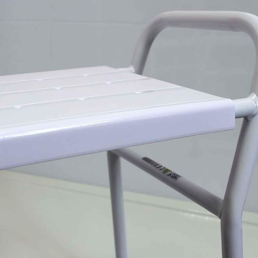 NRS Healthcare Shower Stool with Handles, White, 380 x 280 mm (15 x 11 inches) - Image 5