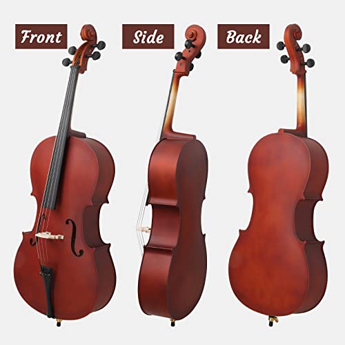 Ktaxon FullSize Cello, Beginner Cello 4/4, Acoustic Cello Set with
