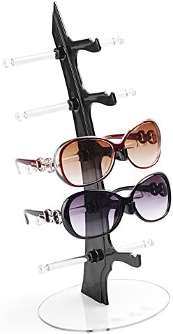 Hers 5 Pairs Sunglasses Eye Glasses Frame Rack Holder Removable Counter Display for Christmas Gift (Black)