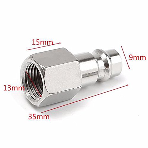 Jewboer 15 Pieces Air Hose Line Quick Adapter Coupler Connector Plug 1/4" NPT Fitting Compressor Female Plug - Thumbnail 5