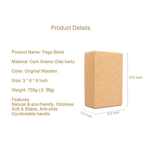 EffyLife-Yoga-Block-Supportive-Latex-Free-Eco-Friendly-Cork-Soft-Non-Slip-Surface-for-Yoga-Pilates-Meditation-9-x-6-x-3-High-Density-Yoga-Blocks-Provides-Stability-and-Balance-1-Piece
