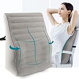 Maliton Inflatable Lumbar Support Pillow - Back Pillow Lumbar Cushion, Adjustable Firmness Chair Back Pillow for Lower back Pain, Portable & Lightweight Lumbar Support for Airplane | Office Chair |Car