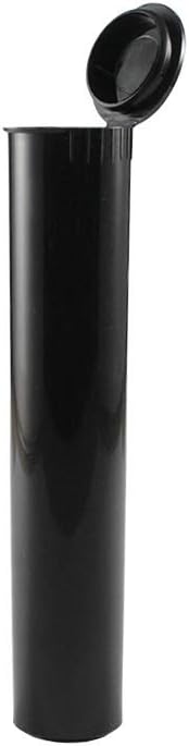 Doob Tube 98mm Pre-Roll Squeeze Pop Top Container Rolled J (50 Count, Black) (Black)