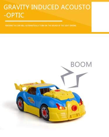 Alician Chidren Car Model Electric Racing Set Assembly Puzzle Toy Kids DIY Disassembly Play with Light Boys Girls Birthday Gift Child Toys - Thumbnail 3