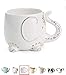 White Ceramic Coffee or Tea Mugs: Tri-Coastal Design Elephant Coffee Mug with Hand Printed Designs and Printed Saying - 18.6 Fluid Ounce Large, Cute Handmade Cup