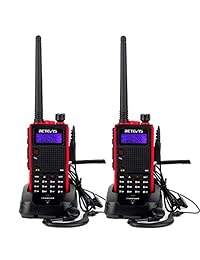 Retevis RT5 - Radios de doble banda de larga distancia Walkie Talkies VHF/UHF 128 CH VOX FM (2 unidades)