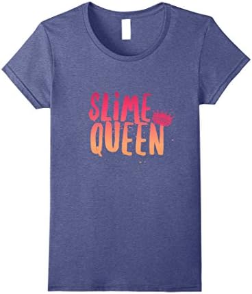Womens Queen of Slime T Shirt for Women Girls Small Heather Blue