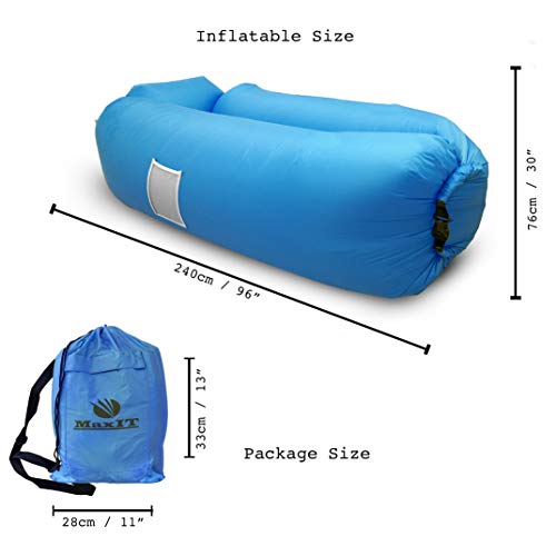 MaxIT Inflatable Lounger Hammock Air Sofa Water Proof Easy to Inflate & Puncture Resistant w