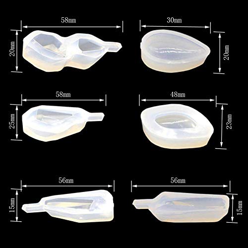 Woohmone Silicone Resin Kits Casting Molud Included 13 PCS Pendant Moulds, 10 PCS Stud Earrings and 100 PCS Eye Screw Pins for Craft Making DIY - Thumbnail 2