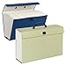 Smead Portable Expanding File Box, 19 Pockets, Blank Tabs, Printed Labels, Latch Closure, Legal Size, Blue (70806)