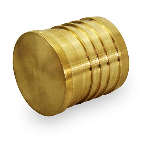 Pexflow EPPL0012-5 PEX Barb Plug End Cap Pipe Fitting, 1/2", Brass, 5 piece - Thumbnail 2
