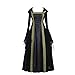 CosplayDiy Women's Medieval Renaissance Retro Gown Cosplay Costume Dress Black L