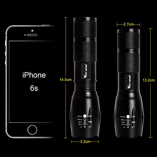 image for West Biking Rechargeable Bike Lights, Waterproof LED Torch Flashlight 