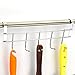 Ruiling 2 Pack Over Cabinet Door Hooks, Hanger 5 Hooks Organizer Rack - Wardrobe Hanger - Kitchen Cabinet Hook,Chrome Finish