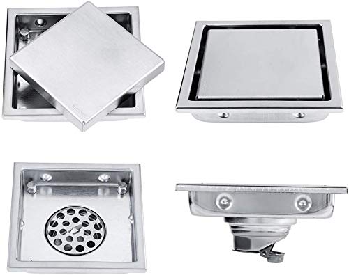 4.3 * 4.3Inch Square Floor Drain Stainless Steel Waste Gate Anti-odor Shower Water Drainer for Bathroom Kitchen Use Launching