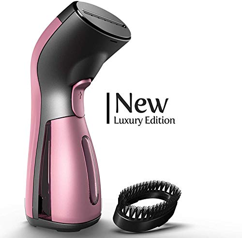 iSteam Steamer for Clothes [Luxury Edition] Powerful Dry Steam. Multi-Task: Fabric Wrinkle Remover- Clean- Refresh. Handheld Clothing Accessory. for All Kind of Garments. Home/Travel [220V Pink] - Thumbnail 7