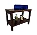 DecoTeak Teak Wood Shower Bench Natural Wood Seat Shower stool with Shelf Eleganto Armless Shower Bench for Indoors and Outdoors - 24 inches Length