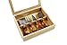 Tramanto Olive Wood Cheese Knives Set of 4 in Gift Box, Stainless Steel with Burled Olive Wood Handles