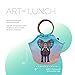Artovida Artists Collective Lunch Purse | 11 x 15 x 6 Inches Large Reusable Insulated Lunch Tote with Inside Pocket - Design by Monika Strigel (Germany) Elephant - Bamboo