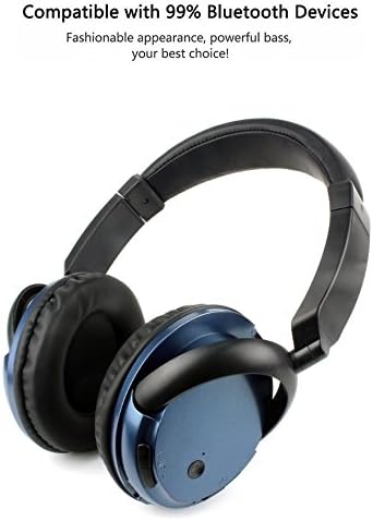 [ Wireless ] Bluetooth Headphone Headset with Mic and 3.5mm Line-in Handsfree for Apple iPhone Samsung Android LG SONY PC Tablet KST-900 (1) (Blue)