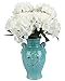 Duovlo Artificial Silk Hydrangea Flower with 6 Heads Flower Bunch Bouquet Home Wedding Garden Floral Decor (White)