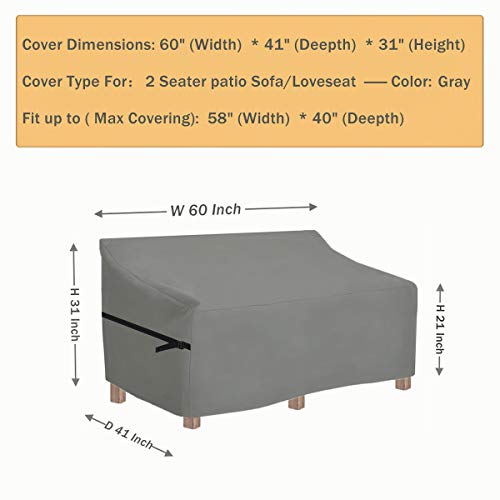 Hellex2 Seater Patio Deep Lounge Sofa Cover/ Loveseat Covers