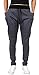 Yong Horse Men Light Weight Drawstring Waist Big Side Pocket Sports Joggers Sweatpants (M, Dark Grey)
