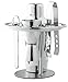 Chef's Star 6 Piece Stainless Steel Compact Bar Set - Includes - Ice Bucket Cocktail Shaker Set - Martini Shaker Set Bar Tool Stand Bottle Opener Double Jigger Ice Tong