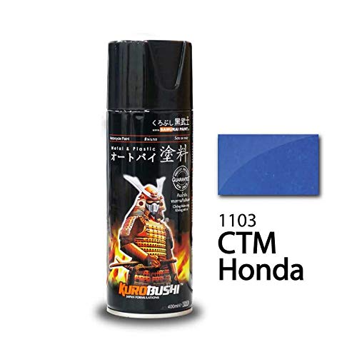 SAMURAI KUROBUSHI Spray Paint 1K Metallic Colour Coat #1103-CTM Honda Blue (D-I-Y Do It Yourself)- 400ml