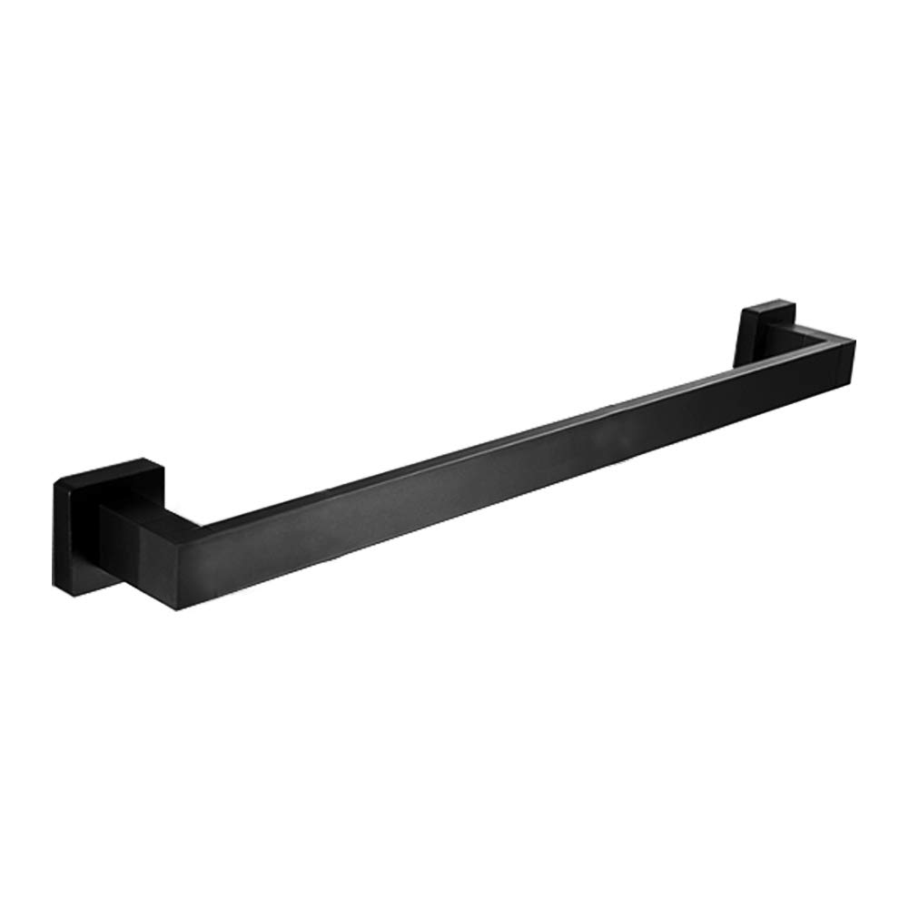 KAIISSA SUS304 Stainless Steel Towel Bar Rail - 41cm / 16 Inches, Towel Rail Rack Square Bathroom Rack Shelf Screw Wall Mounted Towel Holder Black Kitchen Towel Rail Storage Hanger, 20 Years Warranty