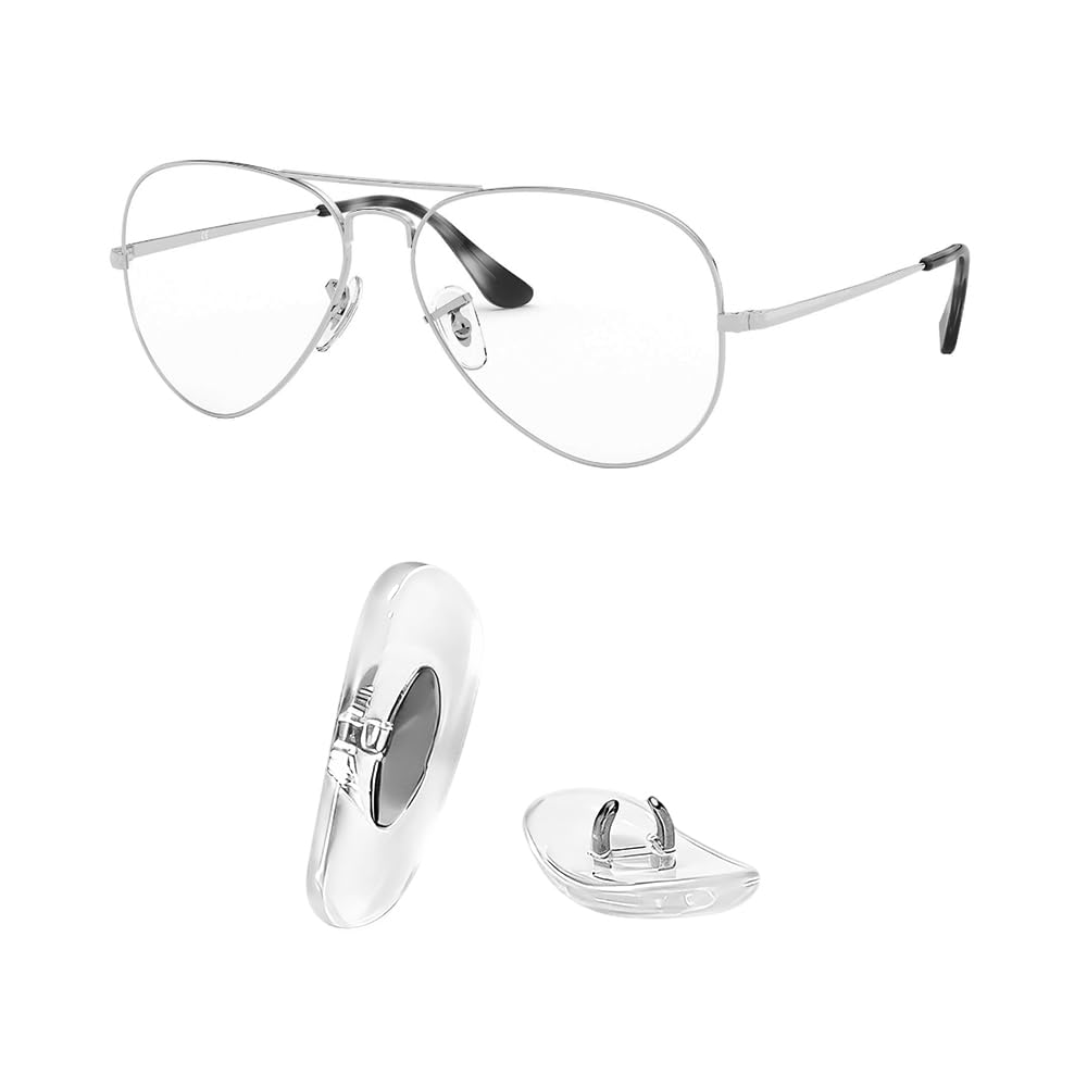HiCycle2 Nose Pads Replacement for Ray Ban Aviator RB3025 RB3539 RB3026 RB3447 RB4263 RB3548 RB3716 RB3816 RB3548N Sunglasses Repair Kits Clip-on,Bonus Sunglasses Bag(14mm, Clear)