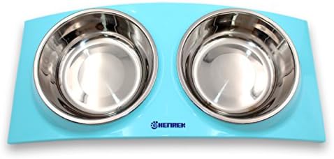 HENREK Stainless Steel Double Feeder Bowl, for Pet Dog Cat Food Water Feeding