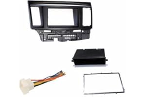 CUSTOM INSTALL PARTS Aftermarket Stereo Double Din Dash Installation Install Kit + Wire Harness Compatible with Mitsubishi Lancer/Lancer Evolution (2007-2017)