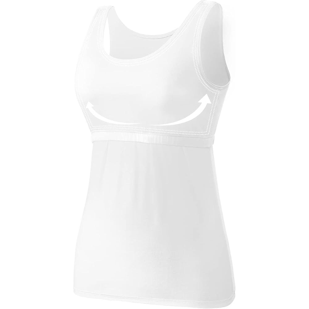 $3/mo - Finance AMVELOP Soft Cotton Women Tank Tops with Shelf Bra Tanks for Layering