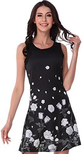 Tara Seagull Women's Vintage Flared Floral Print Flowy Party Dress