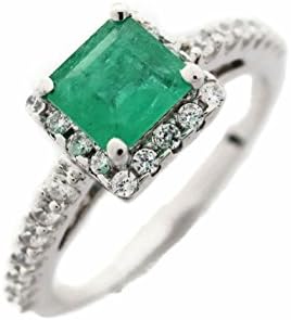 Emerald Ring May Birthstone Genuine Natural Sterling Silver Sz 6.5