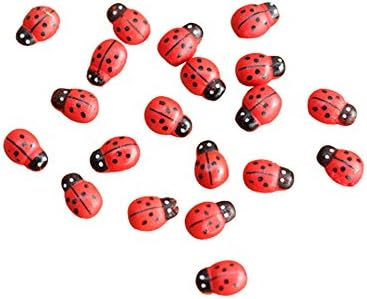 Miniature Ornaments for DIY Fairy Garden Dollhouse Decoration (50 Pcs Ladybug)