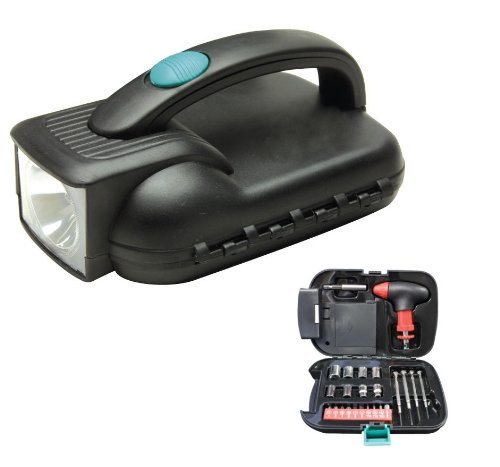 Click Here to See More Images 25 Pcs Portable Flashlight Tool Box Set - Portable Auto, Home, Emergency Tool Kit with Flashlight