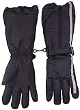 N'ice Caps Boys Reflector Thinsulate and Waterproof Elbow Lenth Glove (5-7yrs, black/reflector)