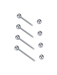 Vcmart - Anillos para pezón de acero inoxidable, rectos, 0.49 oz, 0.472 in, 0.551 in, 0.630 in, 0.709 in