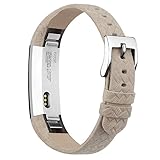 For Fitbit Alta Bands/Fitbit Alta HR Bands, Genuine Leather Replacement Bands for Fitbit Alta/Fitbit Alta HR Weave Gray