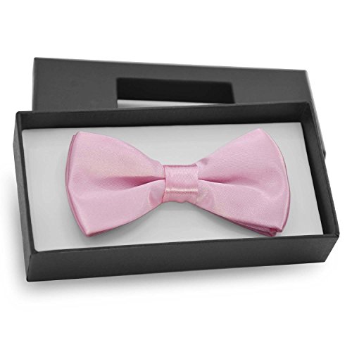 Brooben Boys Kids Bowtie Pre tied Banded Satin Adjustable Bow Tie BT1 Pink