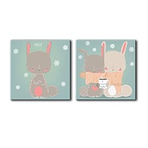 Square Canvas Wall Art of Children Painting It