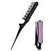 Mini Folding Detangling Brush Hairstyles Teasing Comb for Volume Hair Traval Portable Rattail Comb Backcombing Brush, Stagged 3 Tier TPEE Bristles for Fine Thin Hair, Hair Salon/ Home Use - Purple
