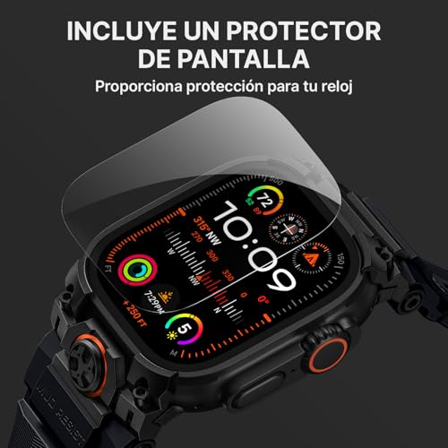Bandletic Compatible with Apple Watch Band Ultra 3 2 1 49mm, Soft Silicone Sport Comfort Resistant Breathable Band with Protective Film, Only for iWatch Ultra 49mm Bands for Men Women