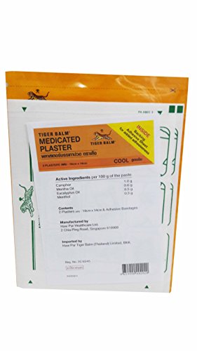 Tiger Balm Medicated Cool Plaster Pains Relief, BIG Size 10 Cm X 14 Cm (2 Plasters:1bag) X 10 Packs - Thumbnail 3