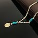 Wowanoo Simple Layered Bar Pendant Necklace Boho Feather Chain Necklace for Women Jewelry Feather G