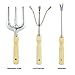 GardenHOME 9 Piece Garden Tools Set for Women Or Men Stainless Steel Heavy Duty kit with Gloves and Bag , Light Grey