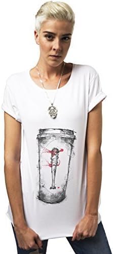 Pigmento The Walking Dead T Shirt :: Zombie Morning White Coffee Cup Designer T-Shirt :: Walking Dead Zombie Merchandise And Gifts (Small)