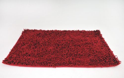 Dark Red Plush Cotton Chenille Mat, 31 by 96-Inch, DaDa Bedding 31x96 Dark Red
